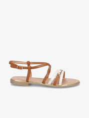 Nu-pieds croisés et irisés - Camel - 5