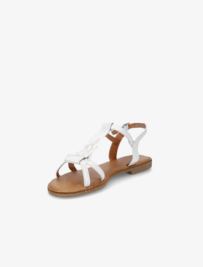 Nu-pieds en simili et franges en suédine - Blanc - 3