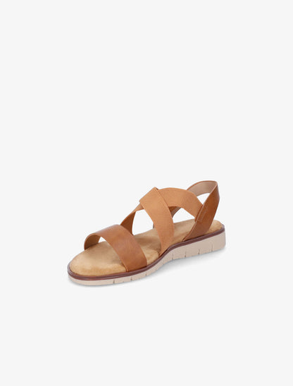 Nu-pieds croisés en simili - Camel - 3