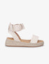 Sandales compensées en simili - Beige - 5