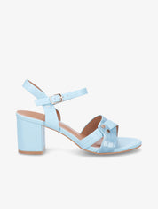 Sandales en simili à brides entrecroisées - Bleu ciel - 5