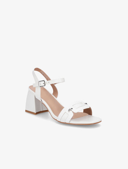 Sandales en simili effet python - Blanc - 2