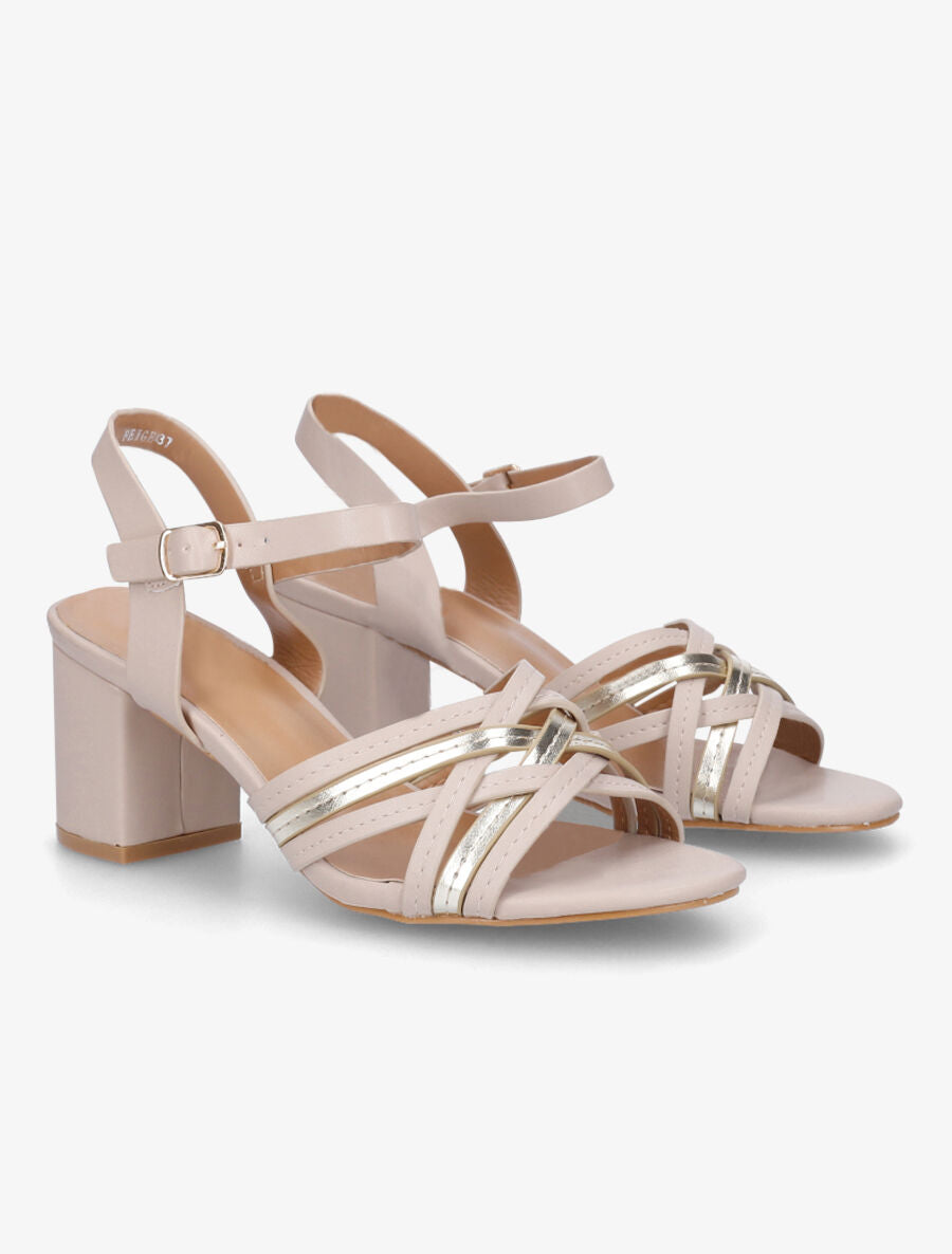 Sandales mi-hautes multibrides - Beige - 4