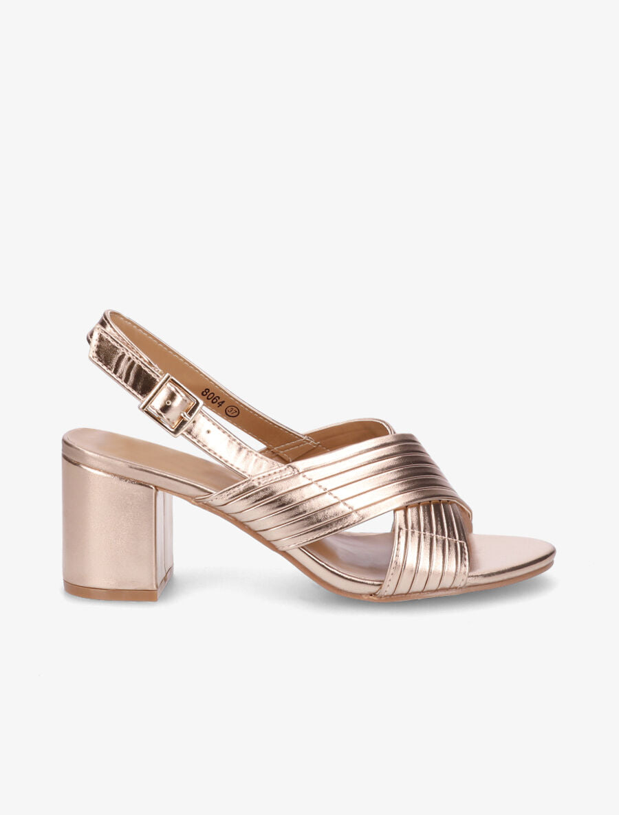 Sandales unies à brides épaisses - Rose gold - 5