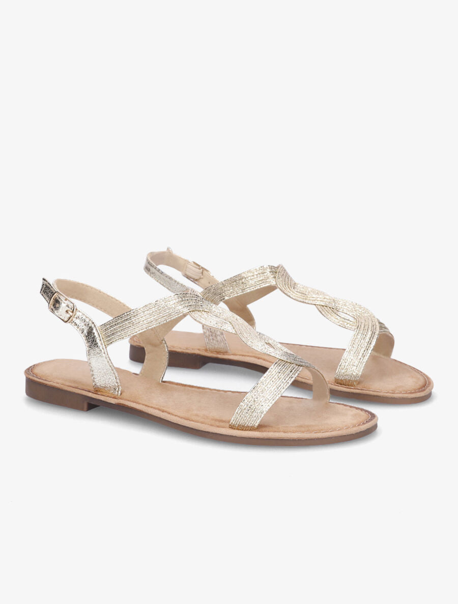 Nu-pieds torsadés - Or - 4