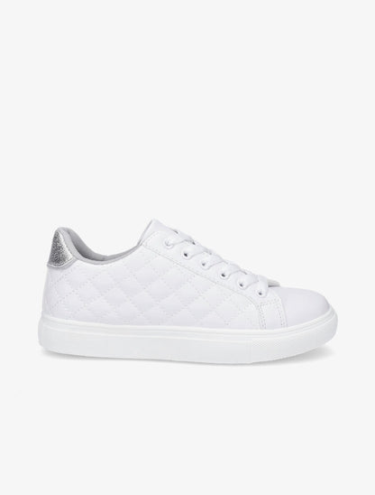 Sneakers en simili matelassés - Argent - 1