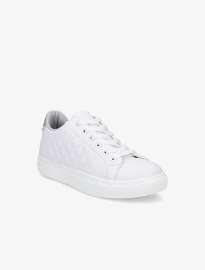 Sneakers en simili matelassés - Argent - 2