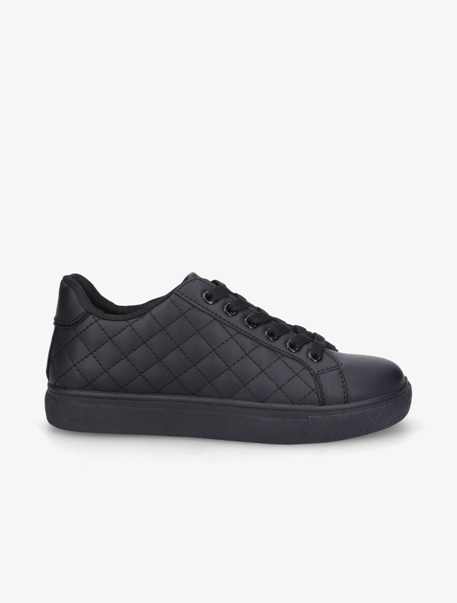 Sneakers en simili matelassés - Noir - 5