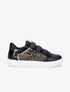 Sneakers bi-matière à imprimé zébré - Noir - 5