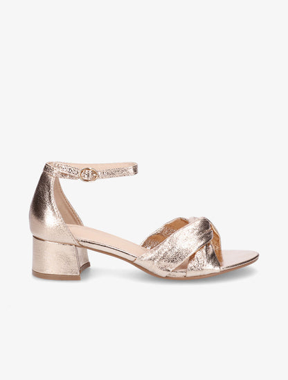 Sandales à talon effet craquelé - Rose gold - 1