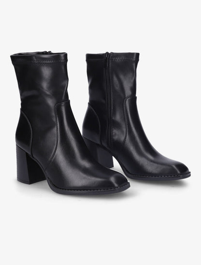 Bottines à talon à bouts carrés - Noir - 5