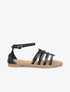Nu-pieds en simili style spartiates - Noir - 5