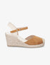 Sandales style espadrilles en suédine - Camel - 1