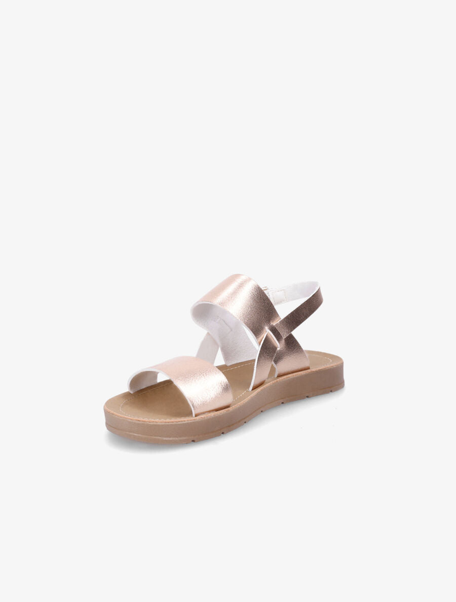 Nu-pieds basiques en simili - Rose gold - 3