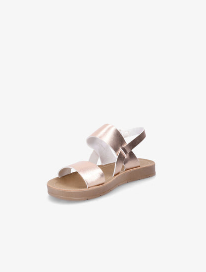 Nu-pieds basiques en simili - Rose gold - 3