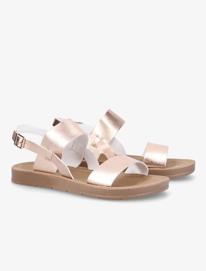 Nu-pieds basiques en simili - Rose gold - 4