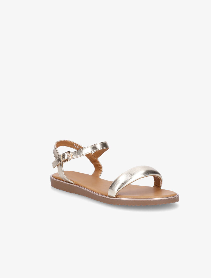 Nu-pieds à brides matelassées - Or - 2