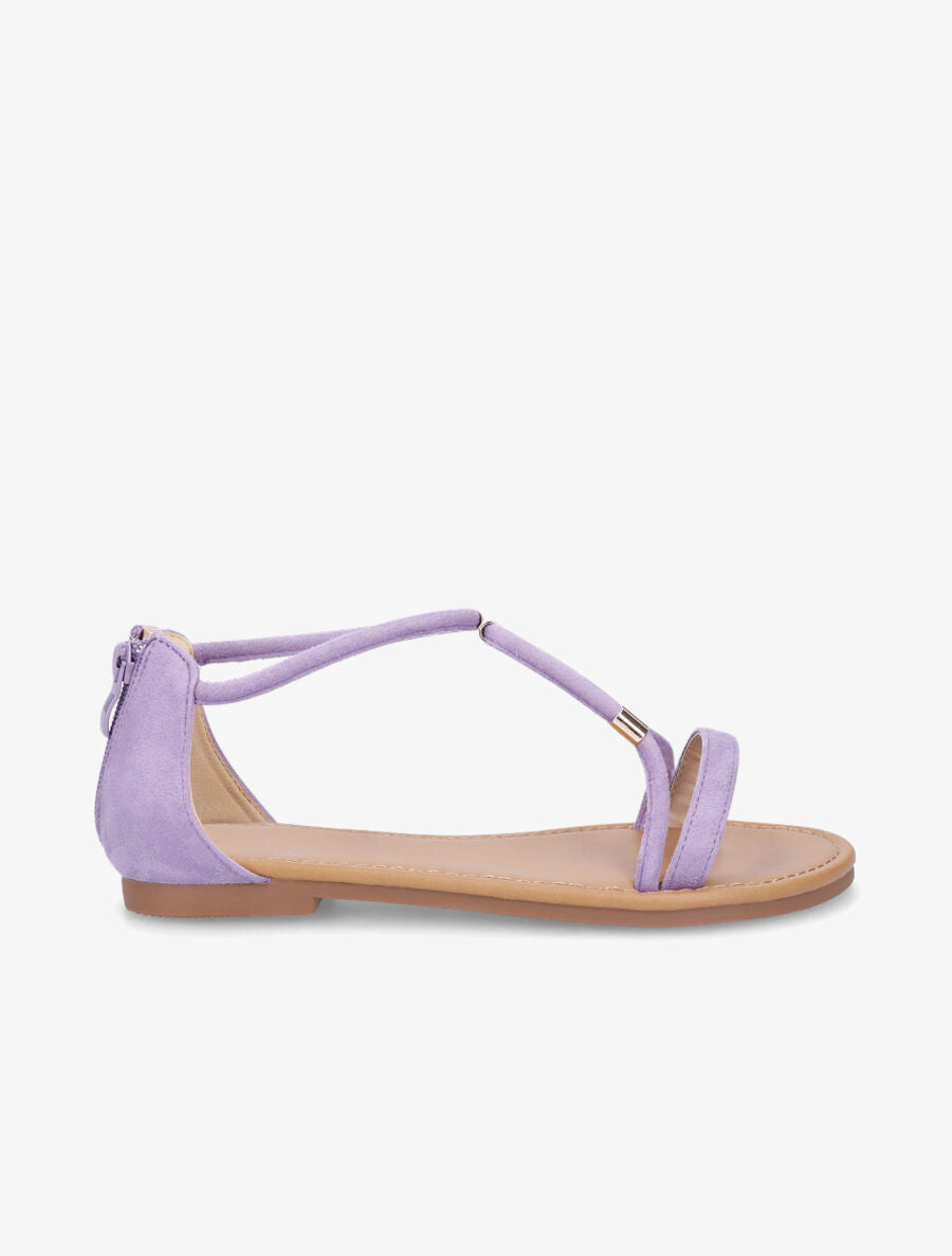 Nu-pieds en suédine - Lilas - 1