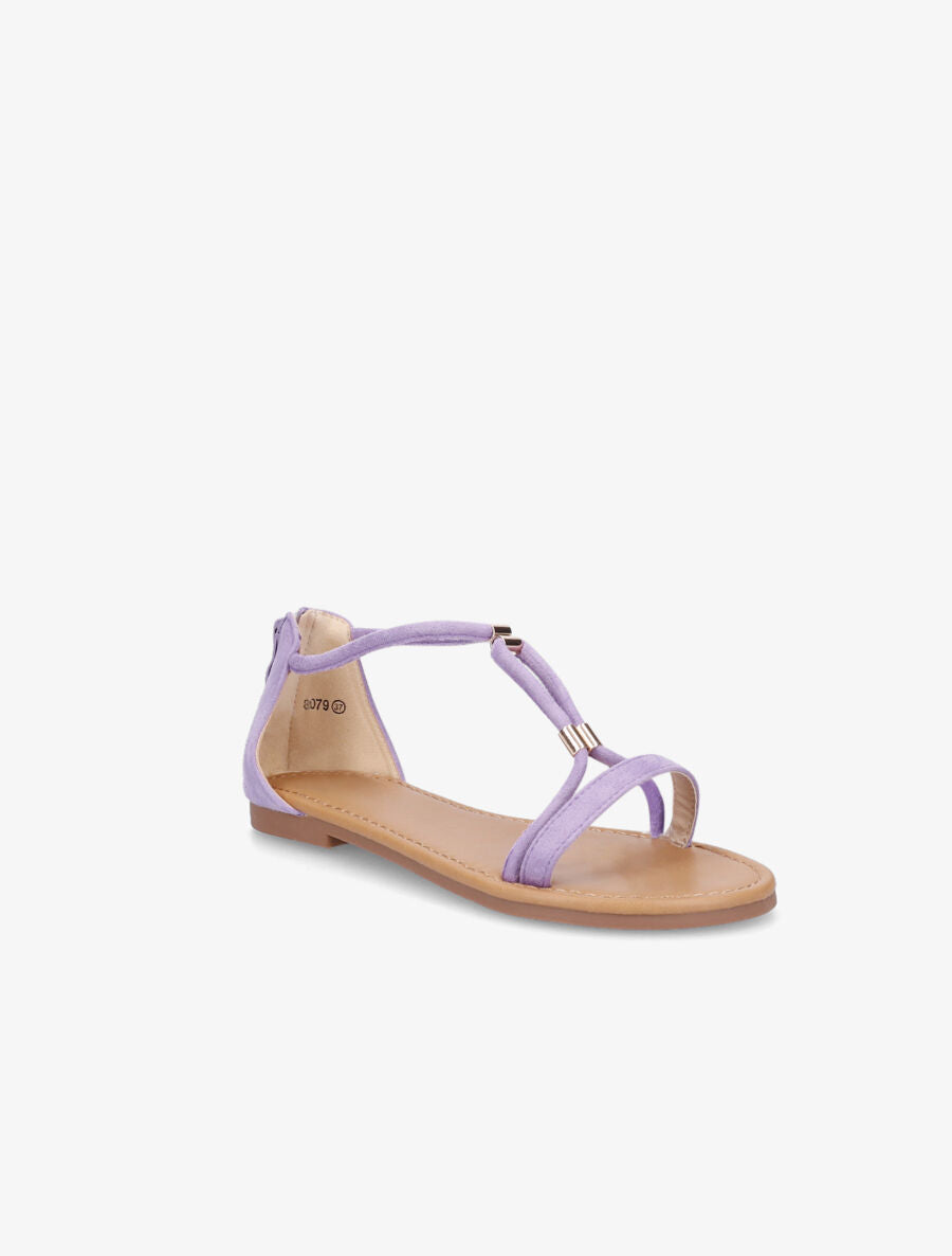 Nu-pieds en suédine - Lilas - 2