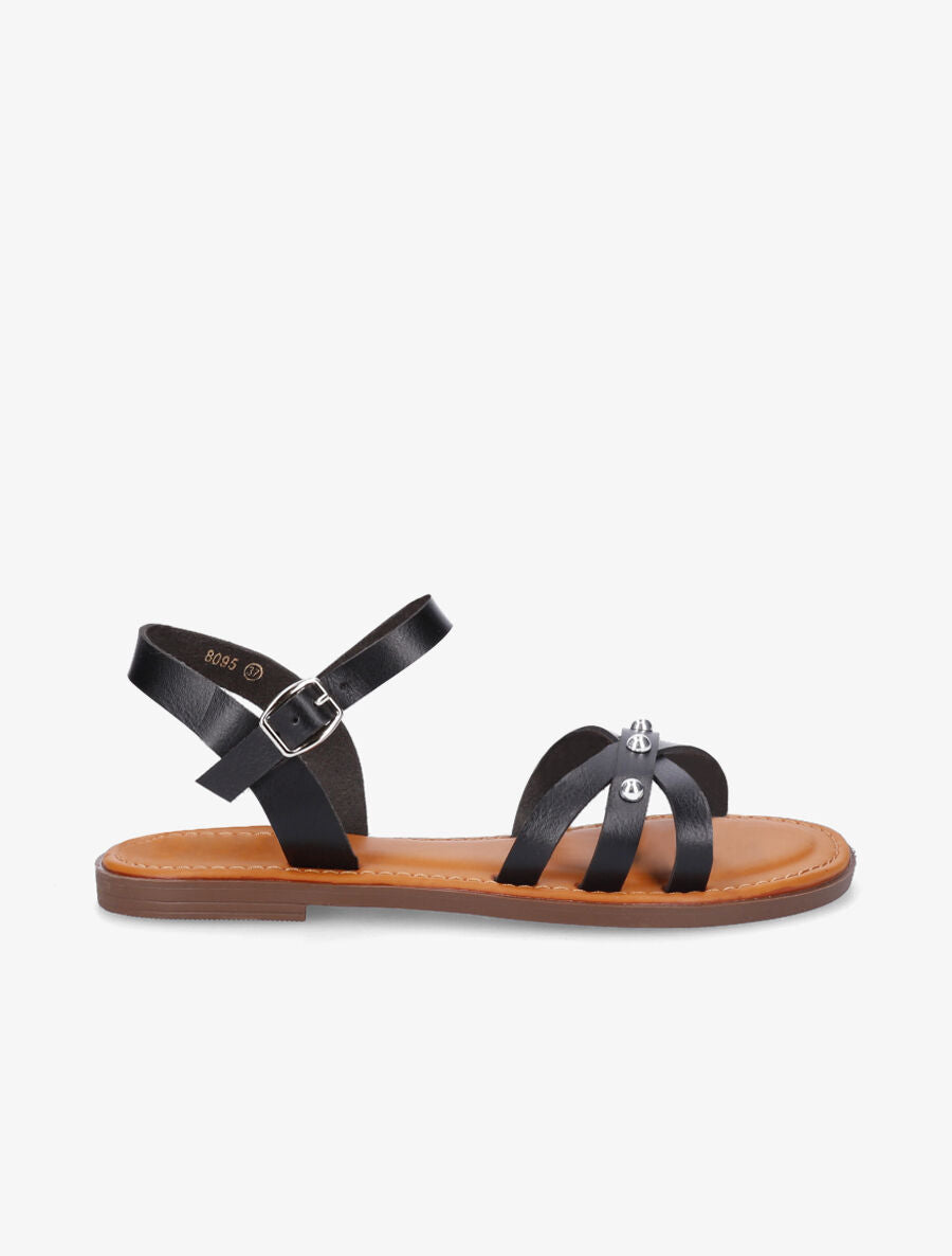 Nu-pieds à clous - Noir - 1