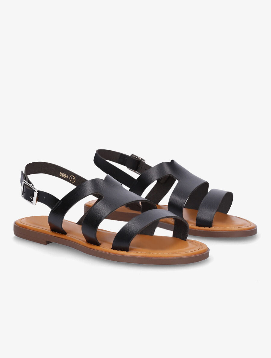 Nu-pieds classiques en simili - Noir - 4