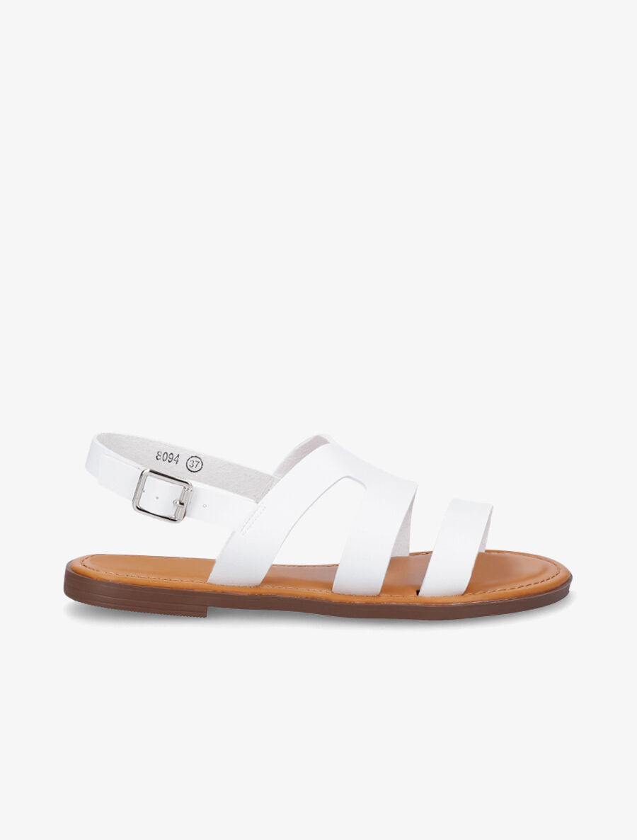 Nu-pieds classiques en simili - Blanc - 1