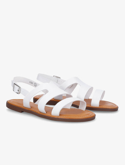 Nu-pieds classiques en simili - Blanc - 4