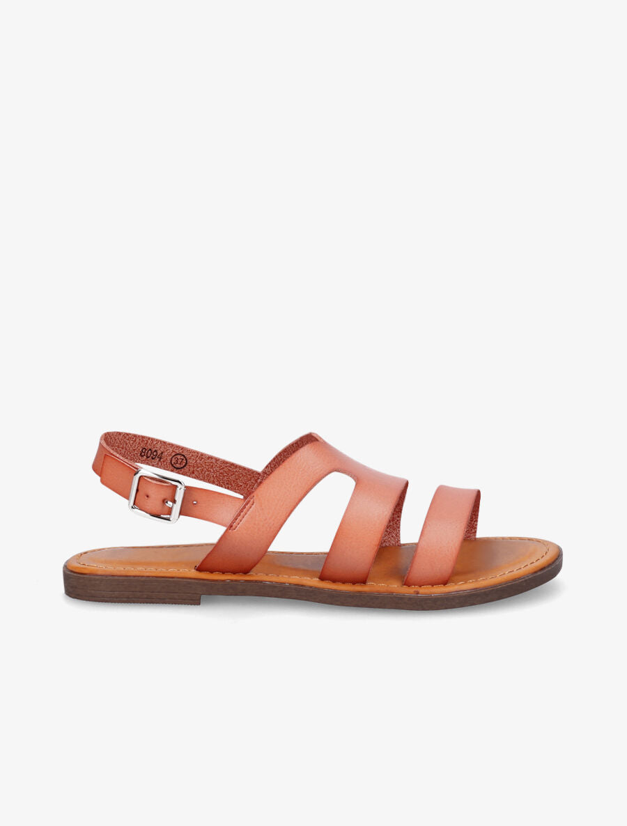 Nu-pieds classiques en simili - Corail - 1