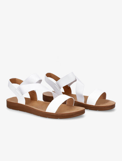 Nu-pieds élastiqués - Blanc - 4