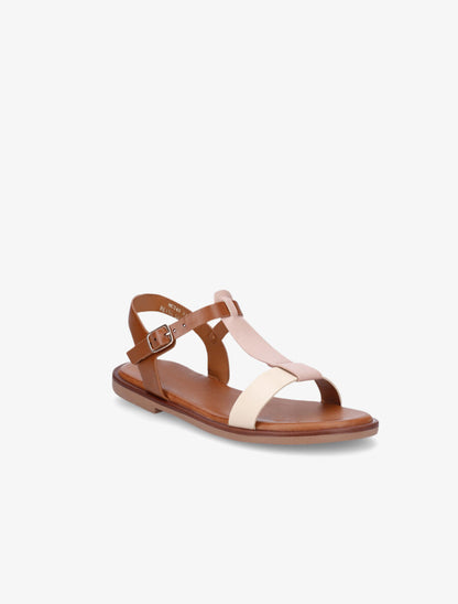 Nu-pieds à brides bicolore - Beige - 2
