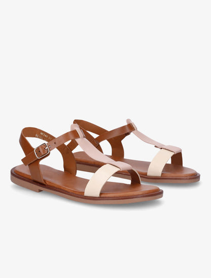 Nu-pieds à brides bicolore - Beige - 4