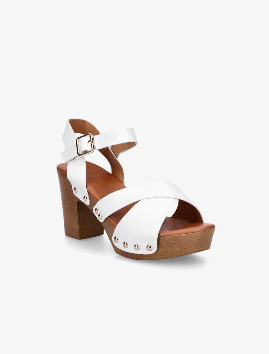 Sandales hautes style sabot - Blanc - 2