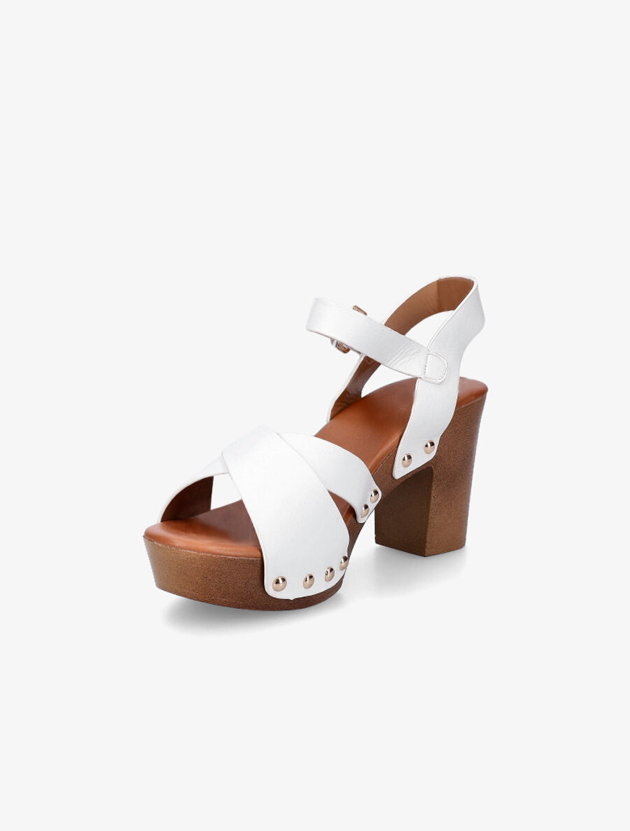 Sandales hautes style sabot - Blanc - 3
