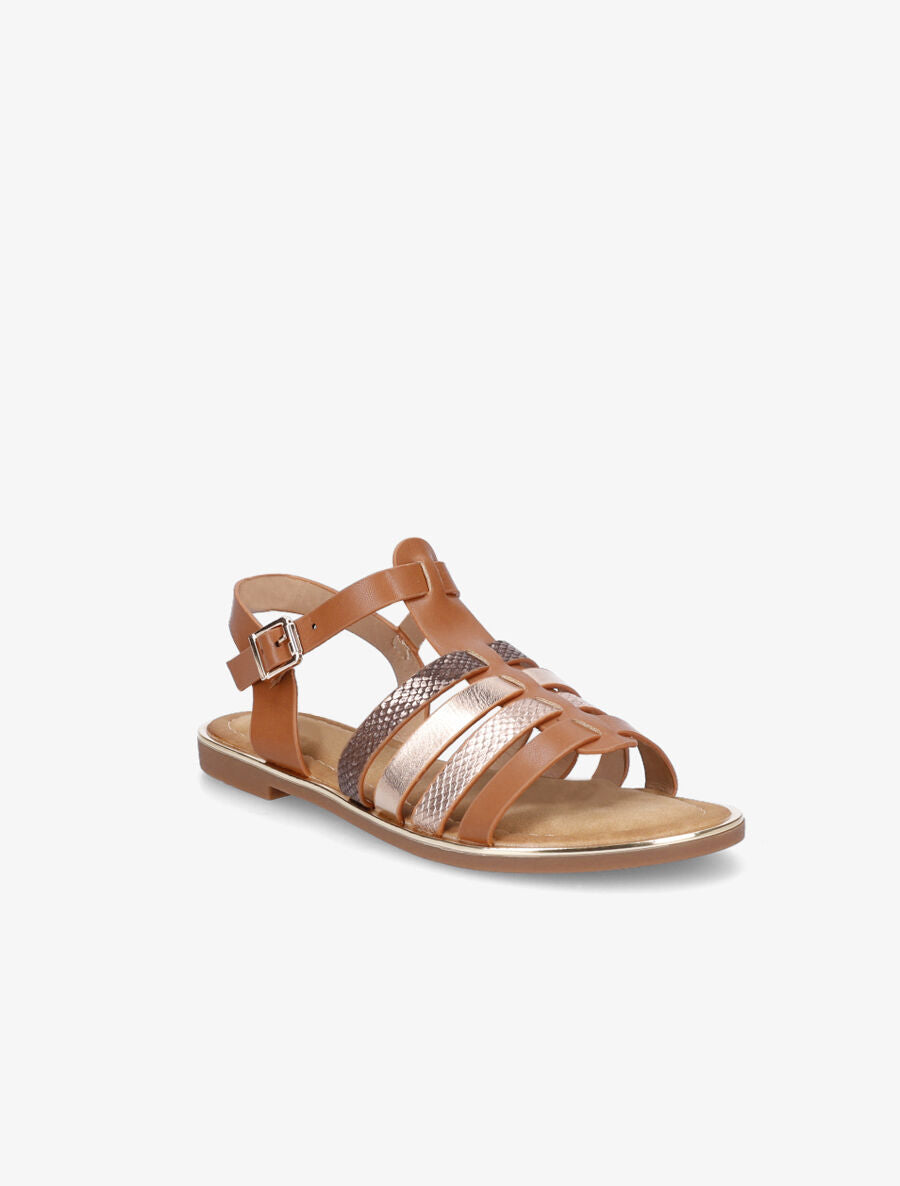 Nu-pieds en simili à multibrides - Camel - 2