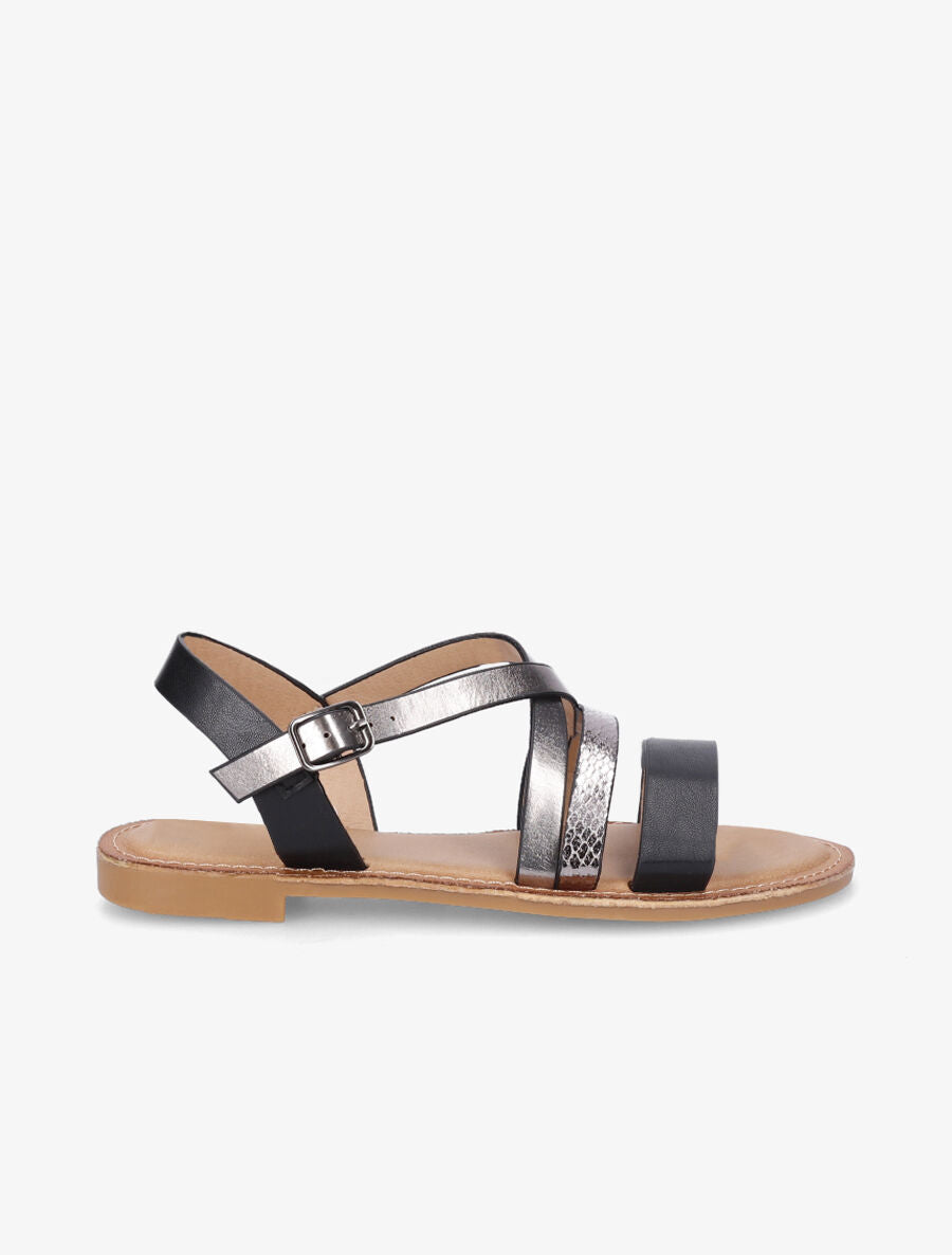 Nu-pieds multibrides irisées - Noir - 1