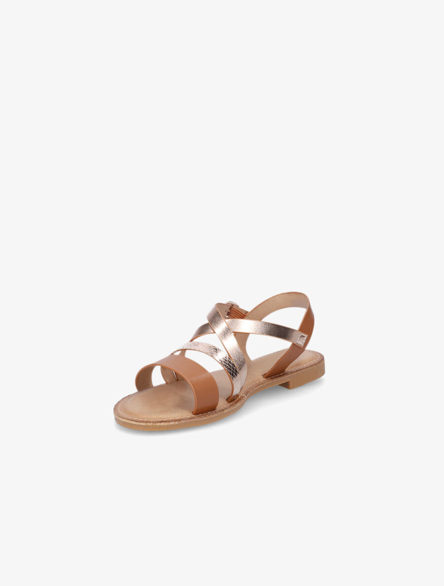 Nu-pieds multibrides irisées - Camel - 3