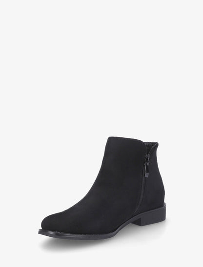 Bottines plates en suédine à double zips - Noir - 3