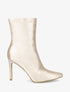 Bottines en tissu nacré à talon aiguille - Beige - 1