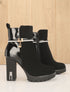 Bottines à talon haut et strass - Noir - 1