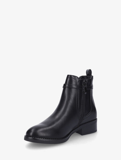 Bottines élastiquées en simili - Noir - 3