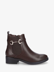 Bottines élastiquées en simili - Marron - 1