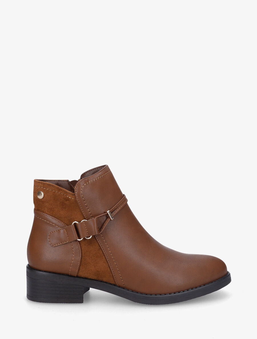Bottines plates bi-matière - Camel - 1