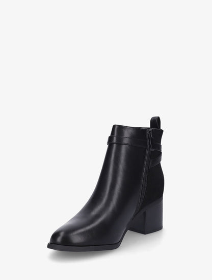 Bottines mi-haute en suédine et simili - Noir - 3