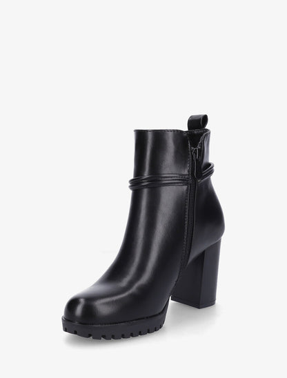 Bottines à talon en simili - Noir - 3
