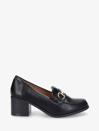 Mocassins à talon et boucle - Noir - 1