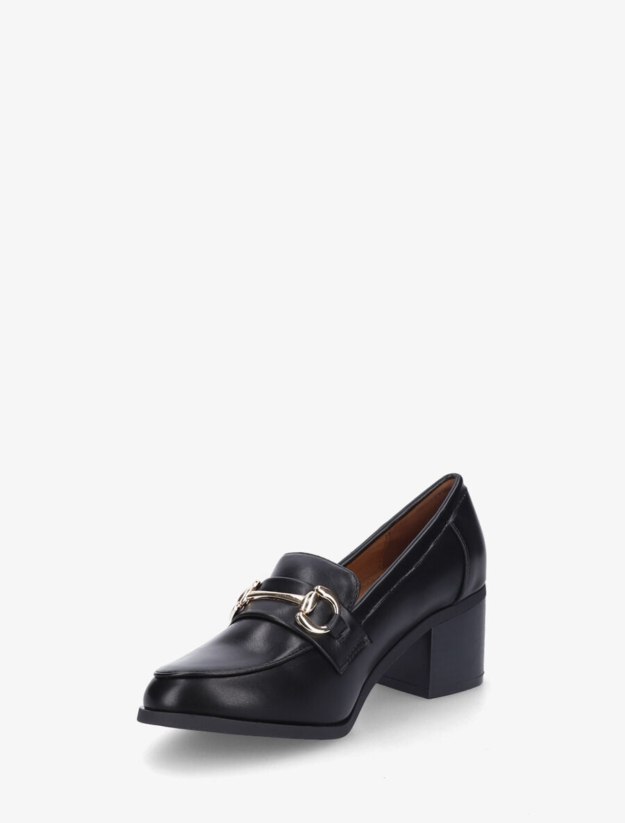 Mocassins à talon et boucle - Noir - 3