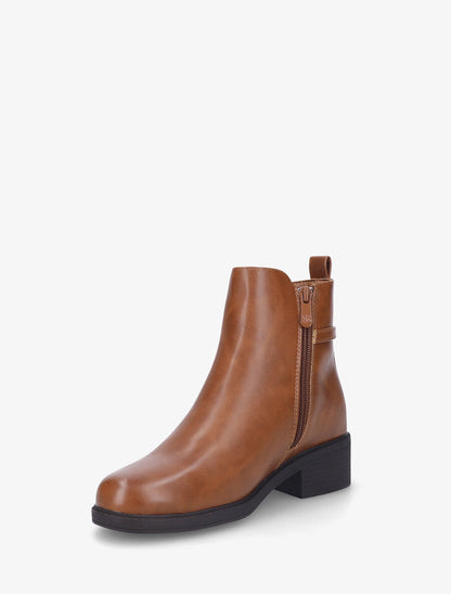 Bottines plates en simili - Camel - 3