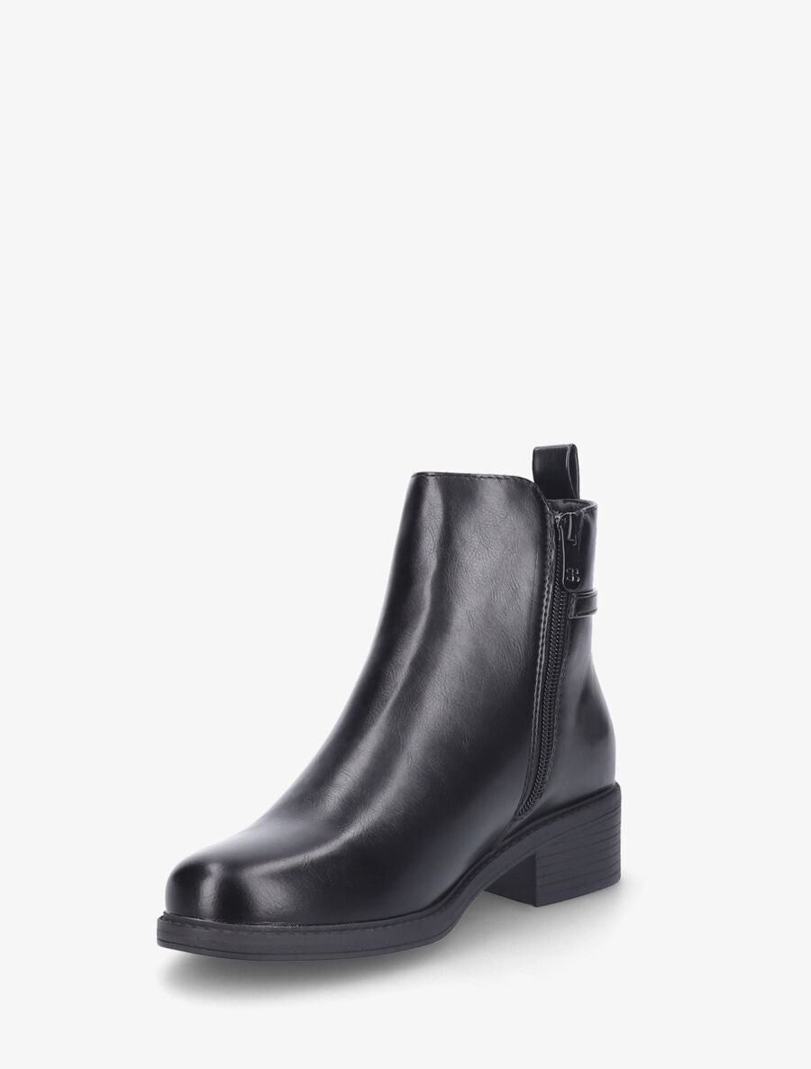Bottines plates en simili - Noir - 3