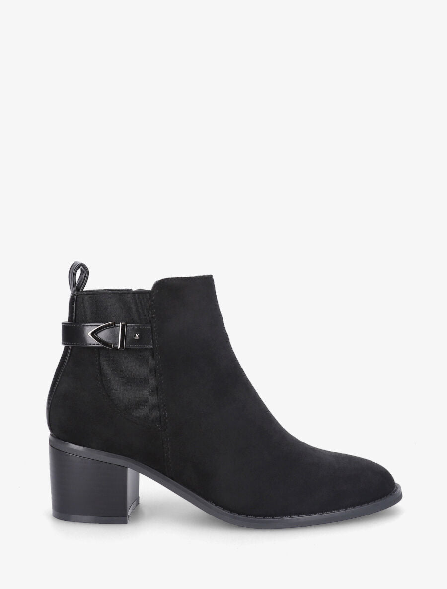 Bottines plates élastiquées en suédine - Noir - 5