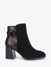 Bottines mi-hautes irisées en suédine - Noir - 1
